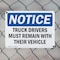 Signmission Truck Drivers Must Remain With Their Vehicle OSHA Notice Sign, Plastic, 10in W x 7in L, 2PK OS-2PACK-NS-P-710-L-16761 - alternate 7